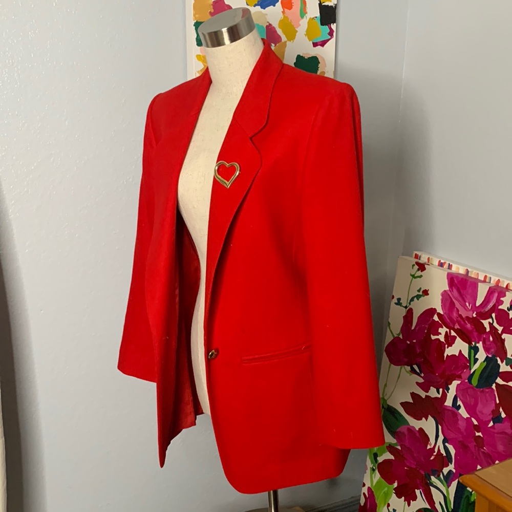 Pendleton Wool Ruby Red! So Cute! Worn Once For V… - image 1